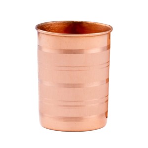 Prem-Copper® Kubek MIEDZIANY na wodę 250ml w paski Sutra