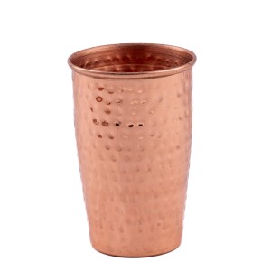 Prem-Copper® Kubek MIEDZIANY na wodę 275ml  Lassi kuty młotkowany Amrita