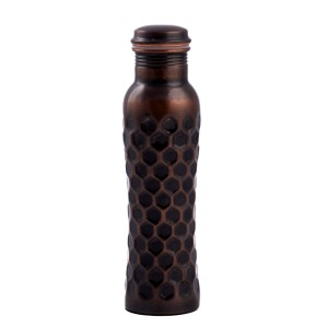 Prem-Copper® Butelka MIEDZIANA na wodę 800ml z certyfikatem antyczna Madhu