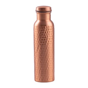 Prem-Copper® Butelka MIEDZIANA na wodę 900ml z certyfikatem kuta młotkowana Amrita