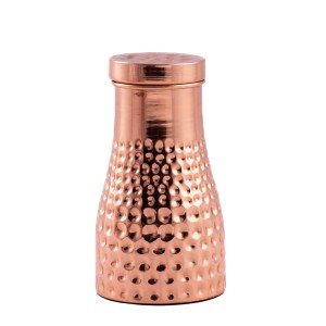 Prem-Copper® Karafka Dzbanek MIEDZIANY 950ml z certyfikatem kuty młotkowany Amrita
