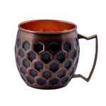 Prem-Copper® Kubek Kufel MIEDZIANY na wodę 500ml z uchwytem antyczny Madhu