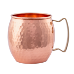 Prem-Copper® Kubek Kufel MIEDZIANY na wodę 500ml kuty młotkowany z uchwytem Amrita