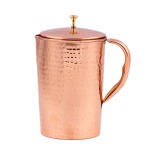 Prem-Copper® Dzbanek MIEDZIANY 1950ml z certyfikatem kuty młotkowany Amrita
