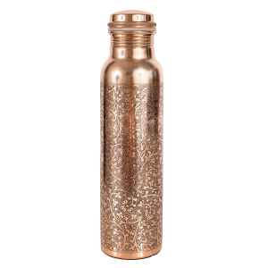Prem-Copper® Butelka MIEDZIANA na wodę 900ml z certyfikatem Pushpa black