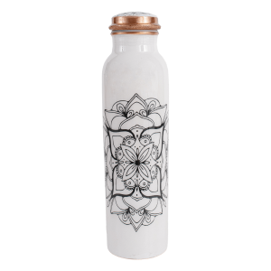 Prem-Copper® Butelka MIEDZIANA na wodę 900ml z certyfikatem Mandala
