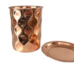 Prem-Copper® Kubek MIEDZIANY na wodę 250ml Avika POKRYWKA